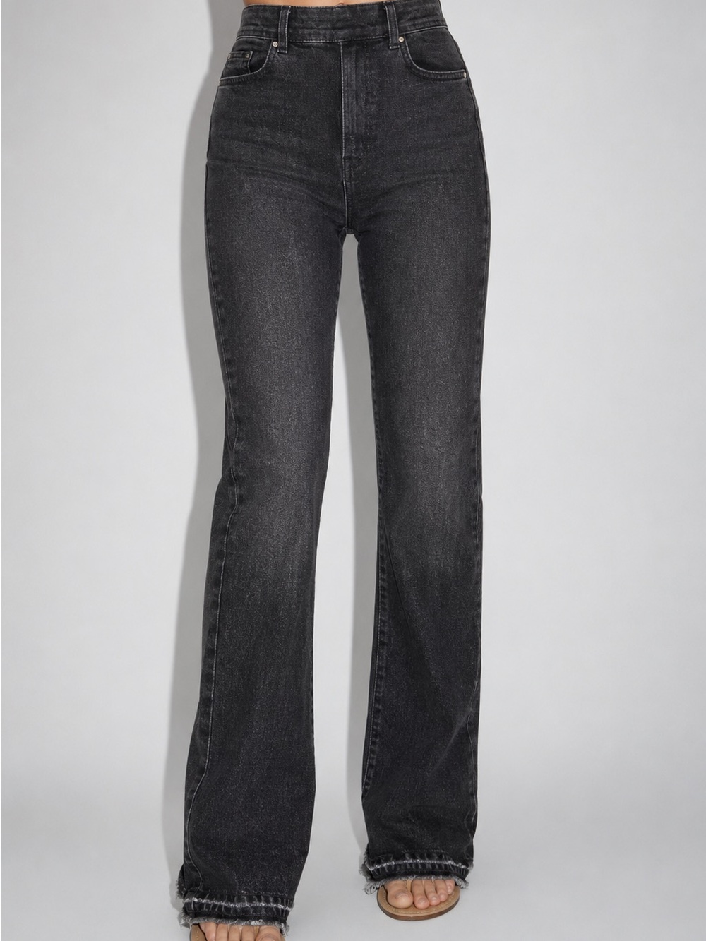 Zara Black High-Waist Flare Jeans